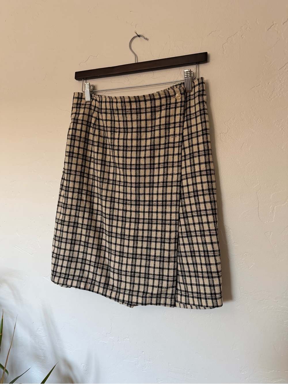 Plaid Wrap Raw silk mini skort